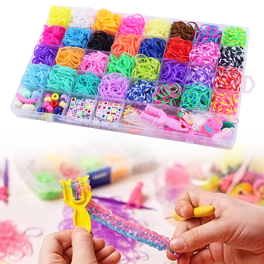 ZaylilyDIY Loom Bands Kit, 2500PCS + 40Grids สีสันยางรัด Looming Kit สําหรับ DIY เติมสร้อยข้อมือทําหัตถกรรมชุด