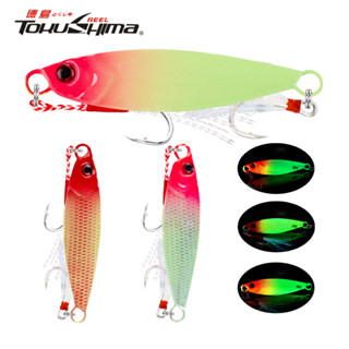 โลหะ Jig Fishing Lure 3 สี Luminous ช้อน 3D ตา Jigging Casti…