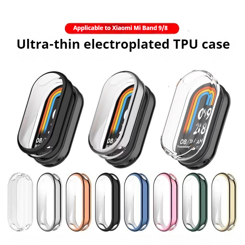 คลุมทั้งหมดสําหรับ Xiaomi Mi Band 10 9 8 หน้าจอ Protec Mi Band9 TPU ป้องกันหน้าจอป้องกันกรณีนาฬิกา CaseFor Mi band8 9