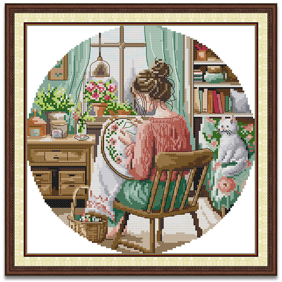 ปักครอสติส แมว สาว ตัวละคร ปักครอสติช 14/11CT