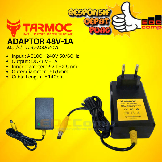 Tarmoc TDC-M48V1A | สวิตชิ่ง Adaptor 48V 1A | แหล่งจ่ายไฟ 48 โวลต์ 1 แอมป์