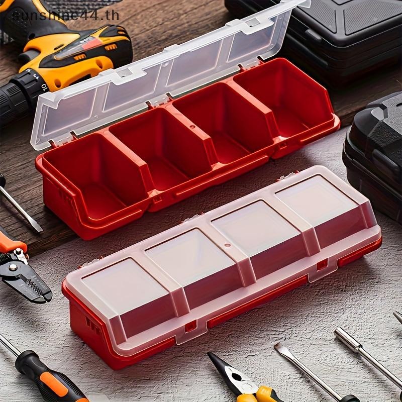 FOURSUN 1 ชิ้น Multi-Compartment Organizer กล่องสําหรับสกรูและชิ้นส่วนขนาดเล็ก - ฮาร์ดแวร์พลาสติกและกล่องเก็บเครื่องประดับ TH