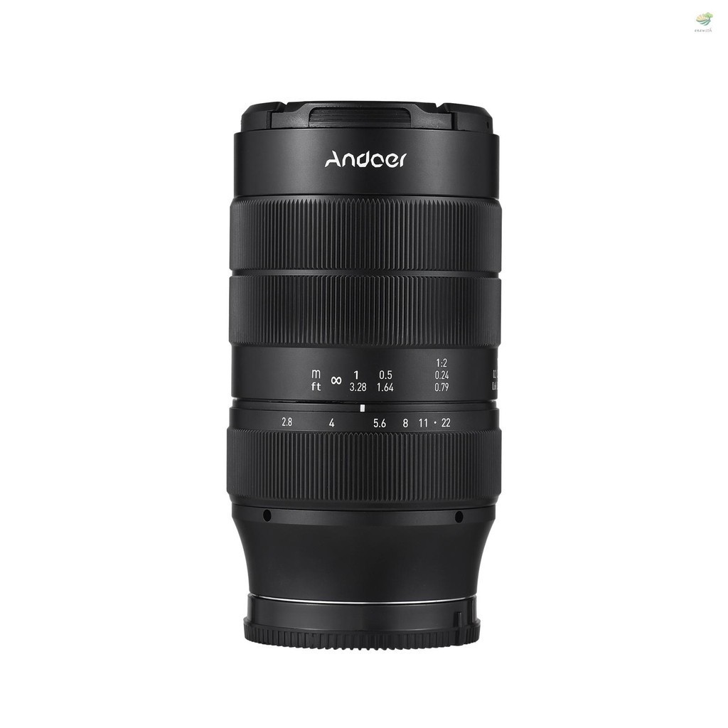 Andoer เลนส์กล้องโฟกัส 60 มม. F2.8 รูรับแสงกว้าง แมนนวลโฟกัส 2X ขยาย พร้อมเมาท์ RF 7 กลุ่ม 10 องค์ประกอบ สําหรับ Canon EOS R RP