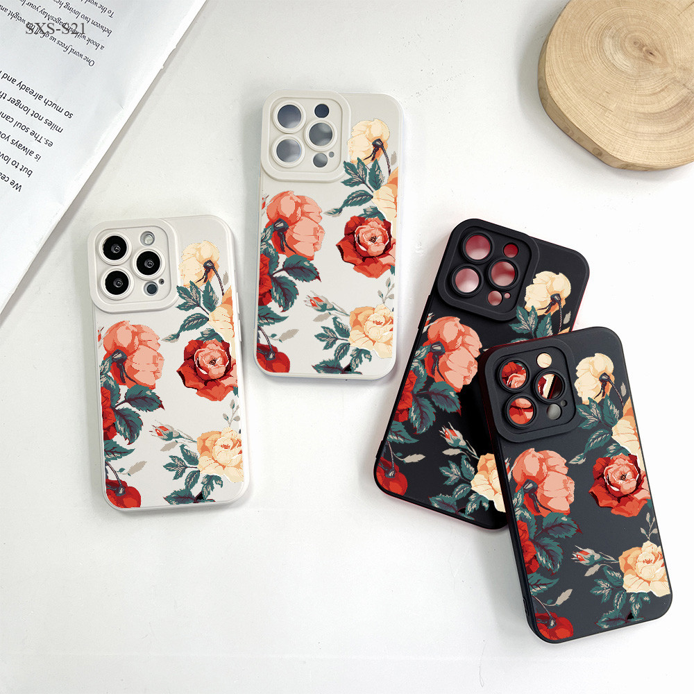 Samsung Galaxy S21 S20 S10 S9 S8 FE Plus Ultra S21+ S20+ 5G เคสซัมซุง ดอกไม้ เคสโทรศัพท์ เคส สำหรับ