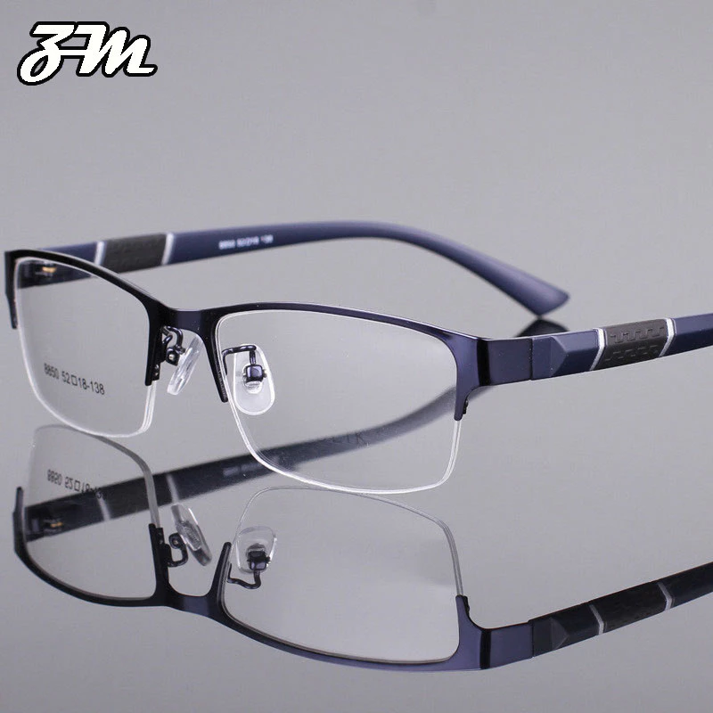 👓แว่นตาแฟชั่น👓 -50~600° แว่นตาสายตาสั้น ป้องกันแสงสีฟ้า กรอบแว่นตาครึ่งขอบ แฟชั่นสไตล์เกาหลี 071