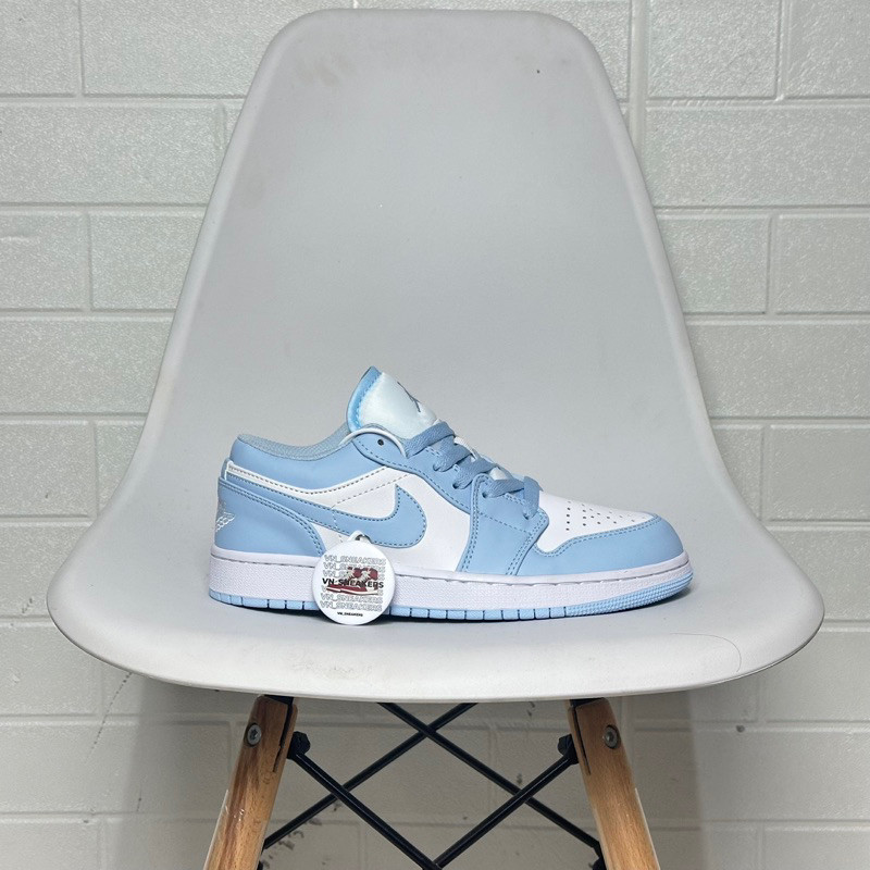 Sepatu Air Jordan 1 Low Aluminium Ice Blue  unisex