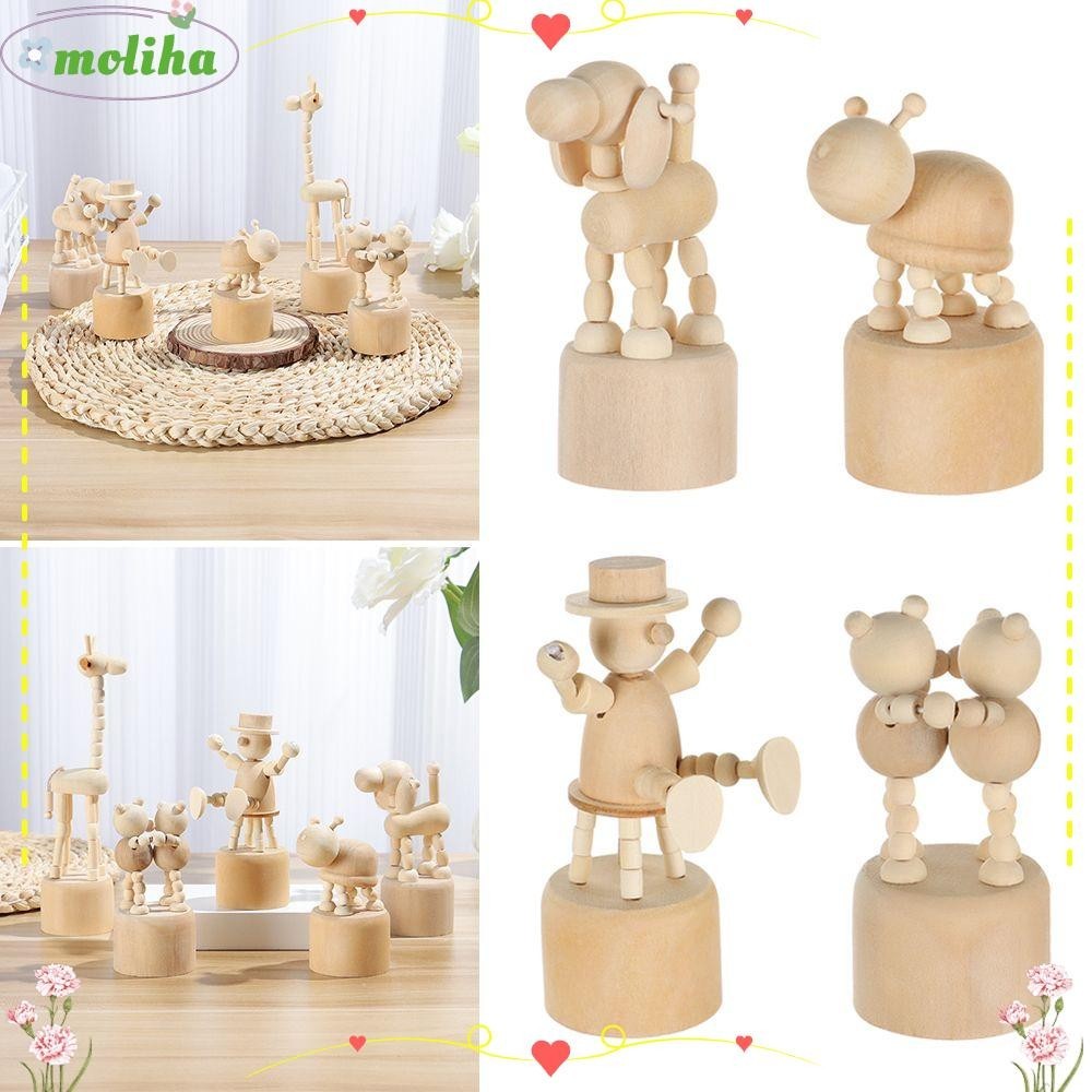 Moliha เครื่องประดับไม้ รูปยีราฟ สุนัข ชั้นวางหนังสือ DIY