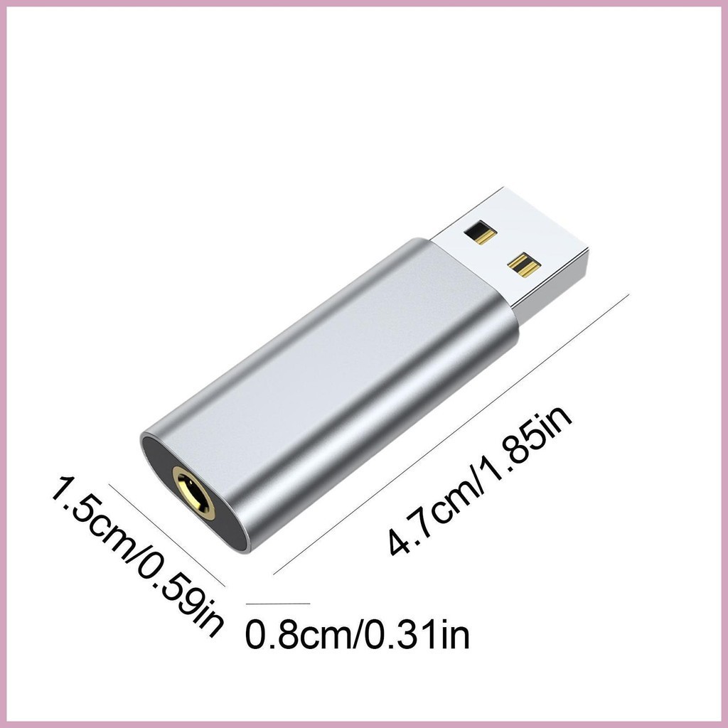 อะแดปเตอร์เสียง USB 3.5 มม. หูฟัง USB ปลั๊กแอนด์เพลย์ แบบพกพา อินเตอร์เฟซเสียง USB ชุดหูฟัง USB สากล aseath