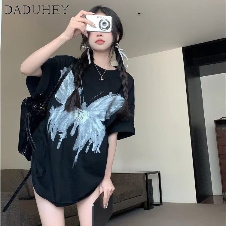 DaDuHey 2024 Summer New round Neck Short Sleeve T-shirt Women's Fashion Printing Versatile Casual Top