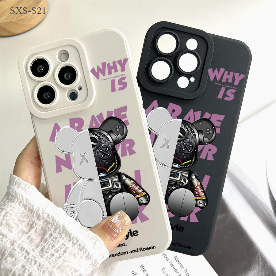 Samsung Galaxy S21 S20 S10 S9 S8 FE Plus Ultra S21+ S20+ 5G เคสซัมซุง Bear รุนแรง หมี เคสโทรศัพท์ เคส สำหรับ