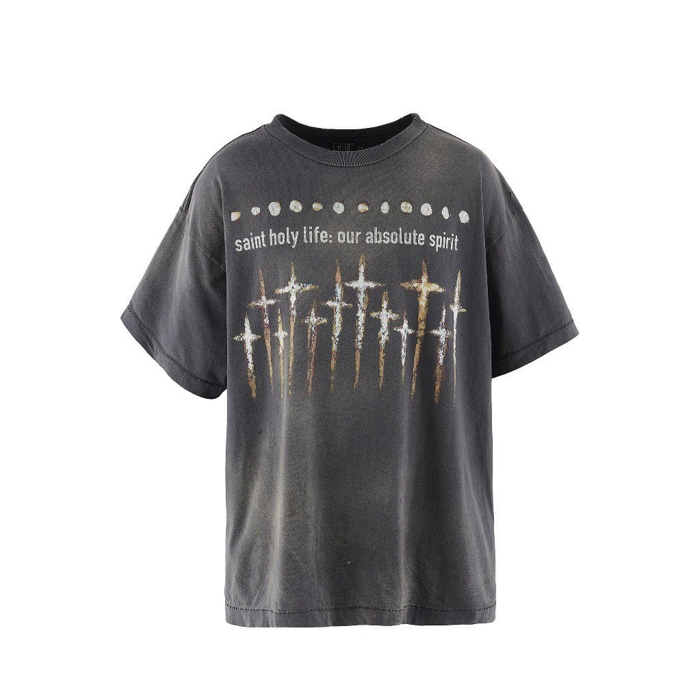 เสื้อยืดแขนสั้น พิมพ์ลาย S.M Joint Series ขนาด 30 ซม. แฟชั่นฤดูใบไม้ผลิ และฤดูร้อน 2024