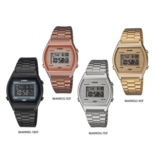 นาฬิกาดิจิตอล Casio Standard นาฬิกาข้อมือผู้หญิง สายสแตนเลส B640,B640WBG-1B,B640WCG-5D,B640WDG-7D,B6