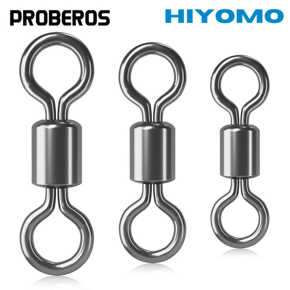 Proberos แหวนสเตนเลส เชื่อมต่อเหยื่อตกปลา 100 ชิ้น