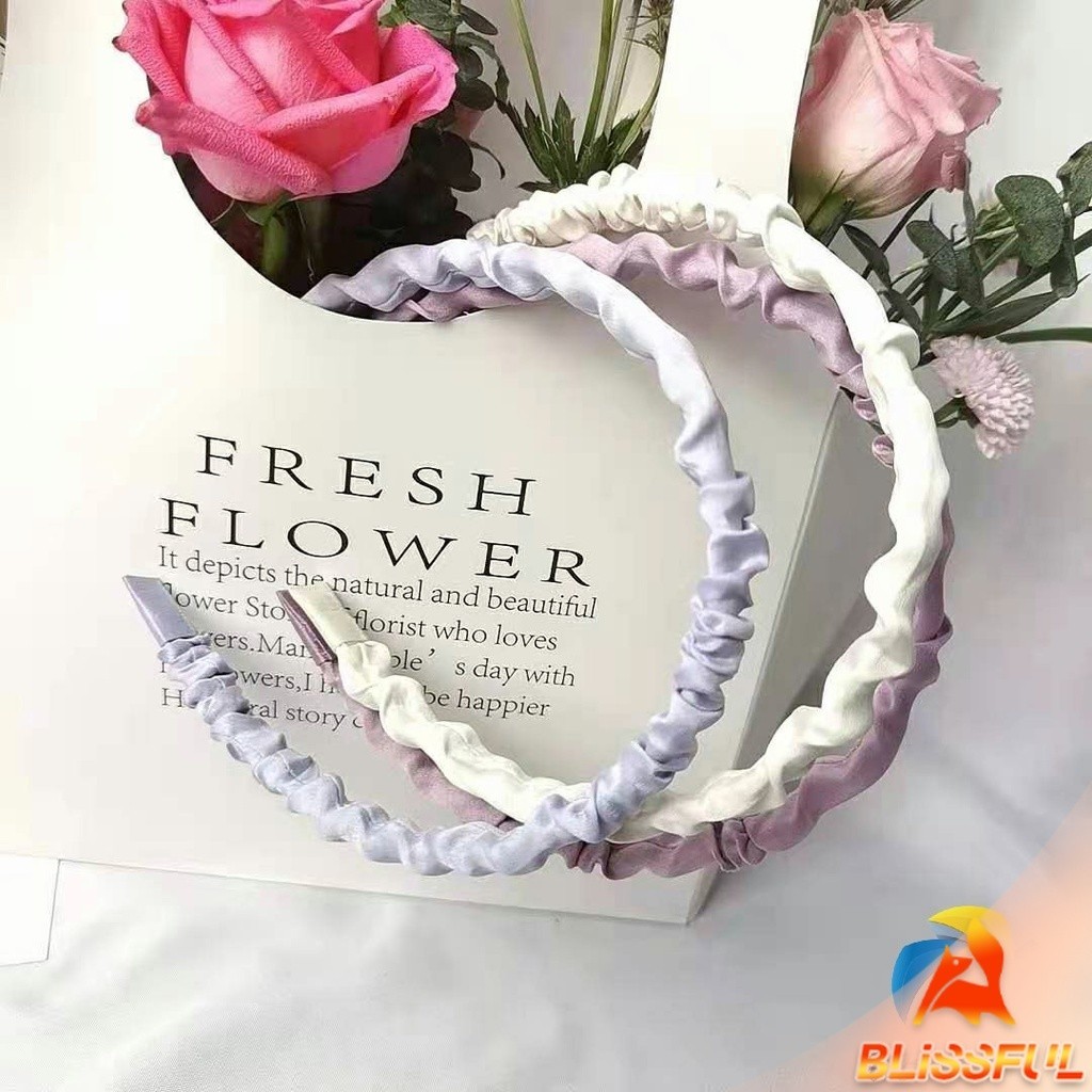 B.F ที่คาดผม ผ้าซาติน แฟชั่นสําหรับผู้หญิง สไตล์เกาหลี Hair ornament