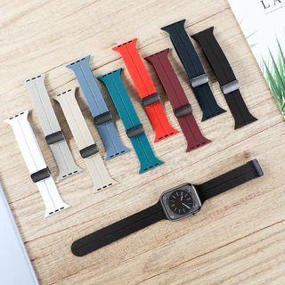 สายซิลิโคนสำหรับ Apple Watch Ultra/SE 3 2 49 มม. 46มม. 45 มม. 41 มม. Series 11 10 9 8 7 IWatch 44 มม. 40 มม. 42 ม