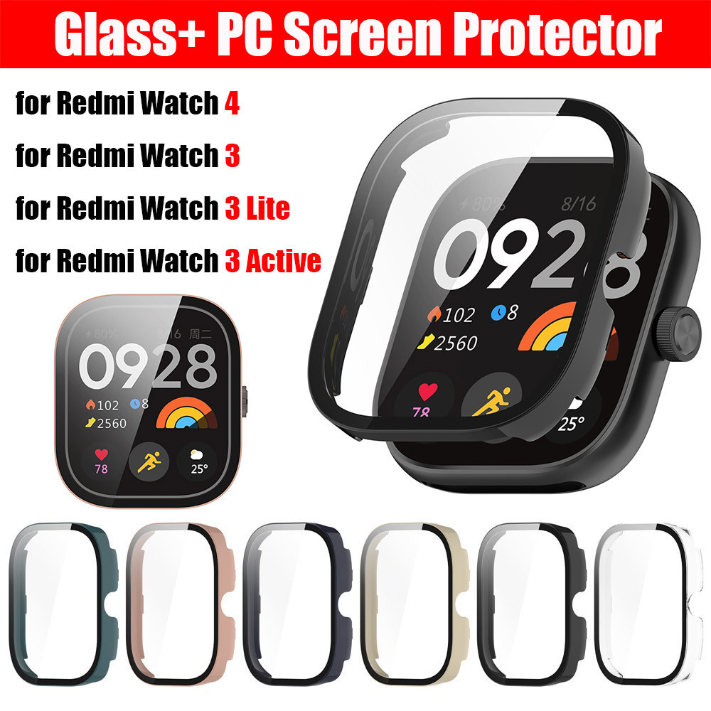 เคสป้องกัน สําหรับ Redmi Watch 4 watch4 ฟิล์มกระจกนิรภัยกันรอยหน้าจอ สําหรับ Xiaomi Redmi Watch 3 Lite / 3 Active