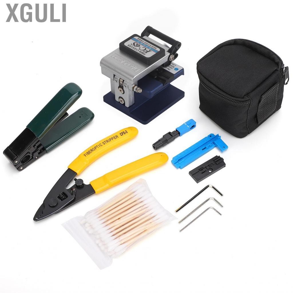 Xguli FTTH Splicing Splice Fiber Optic Stripping Tool Kit Set With Cleaver FC-6S