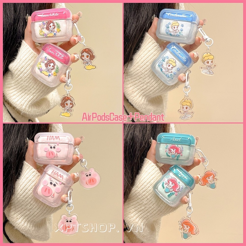 เคสหูฟังบลูทูธไร้สาย ขอบหยัก ลายหมู สีชมพู สําหรับ AirPods Pro AirPods Pro2 AirPods 3 2 1
