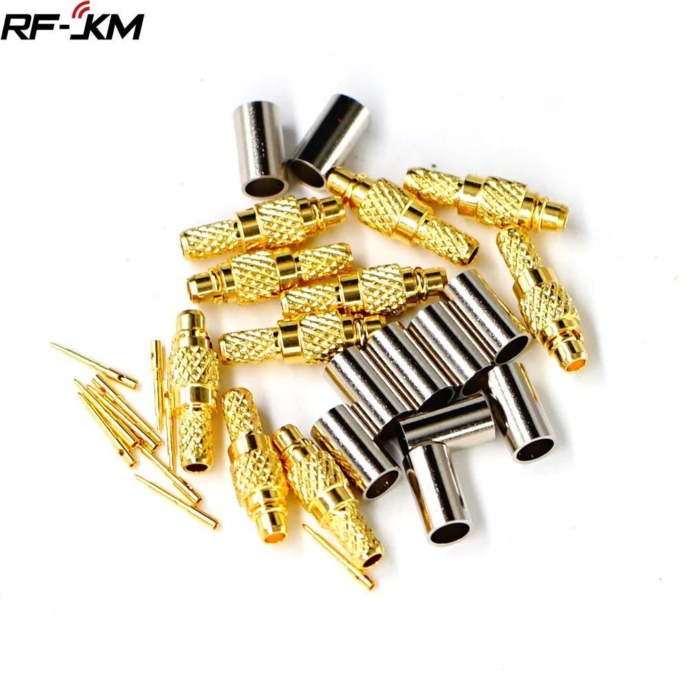 ปลั๊กเชื่อมต่อ ตัวผู้ MMCX ทองเหลือง สําหรับสายเคเบิล RG316 RG174 LMR100 RF 10 ชิ้น