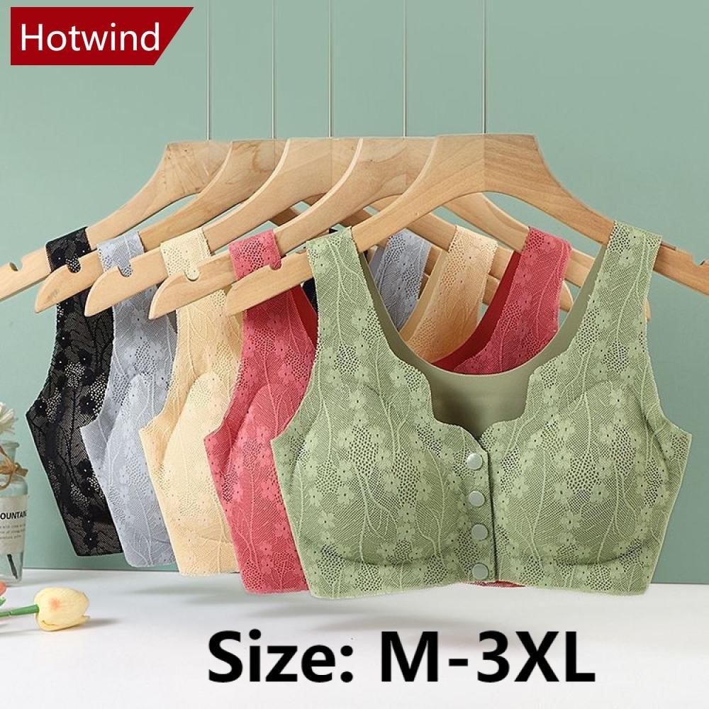 Hotwind ใหม่ ชุดชั้นใน ผ้าเรยอน ไร้รอยต่อ ระบายอากาศ ไม่มีโครงเหล็ก เซ็กซี่ สําหรับแม่ และผู้สูงอายุ B5G1