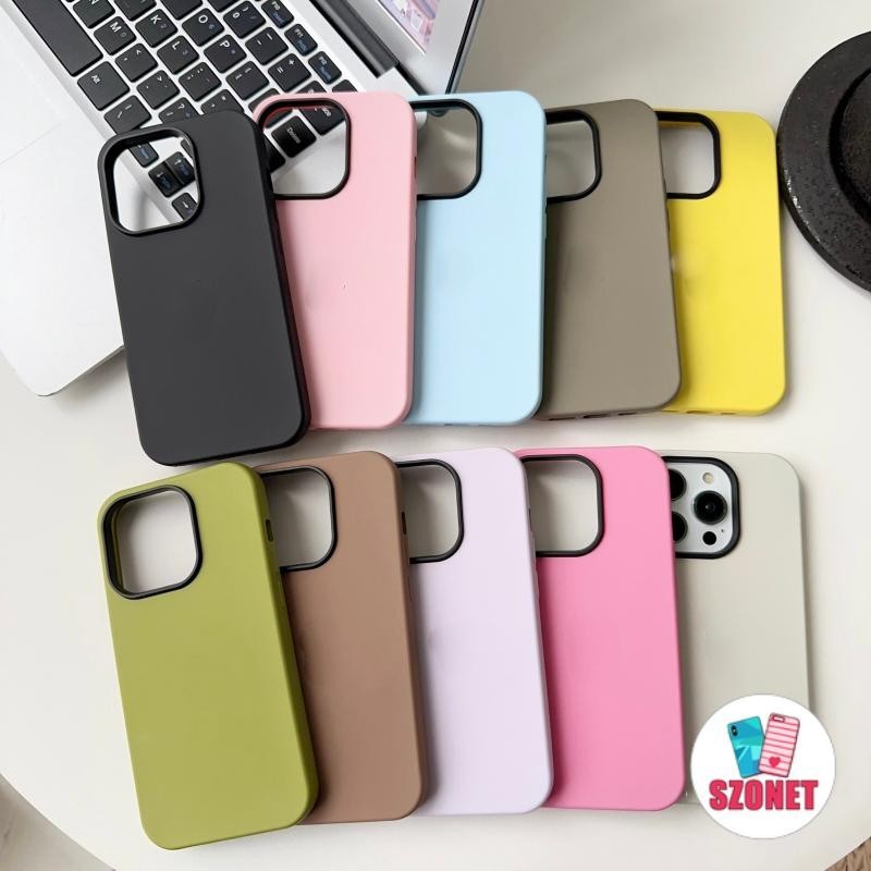 [พร้อมโลโก้] Pure Color Frosted Soft เคสโทรศัพท์กันกระแทกสําหรับiPhone 16 15 14 13 12 11 Pro Max XS XR X Anti-Fallไม่มีลายนิ้วมือผิวคลุมทั้งหมดเลนส์ปลอกโทรศัพท์