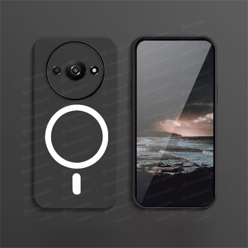 Zte Blade A75 5G /V80 Magnetic Case Black Matte Wireless Charging Soft TPU Protective Cover