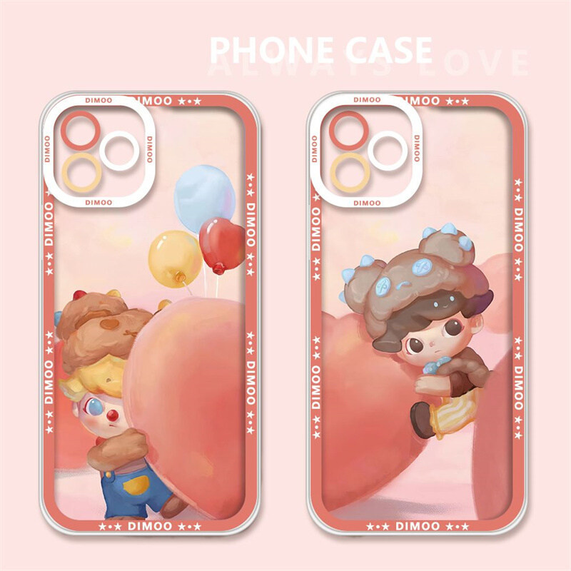 เคสโทรศัพท์มือถือ ซิลิโคนนิ่ม แบบใส ลายการ์ตูนแบรนด์ POP MART Dimoo น่ารัก แฟชั่น สําหรับ iPhone 15 14 13 12 11 Pro Max Plus Mini X XS XR XSMAX 8 7 6 6S Plus