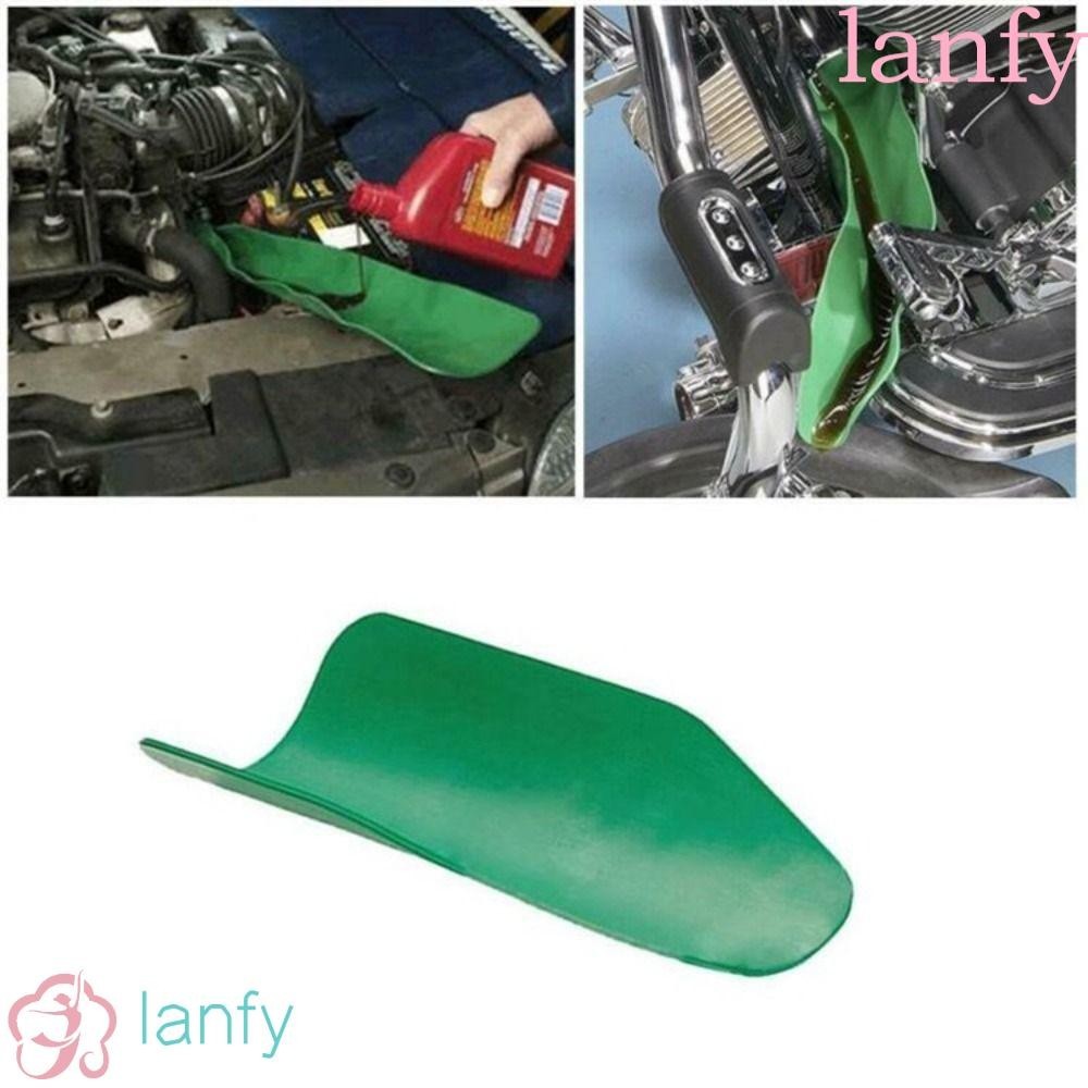Lanfy กรวยท่อระบายน้ํามัน อลูมิเนียม ยืดหยุ่น พับได้ ใช้ซ้ําได้ สําหรับรถยนต์
