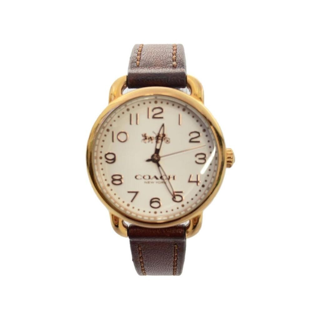 Coach A O H Wrist Watch Brown beige leather Women Direct from Japan Secondhand