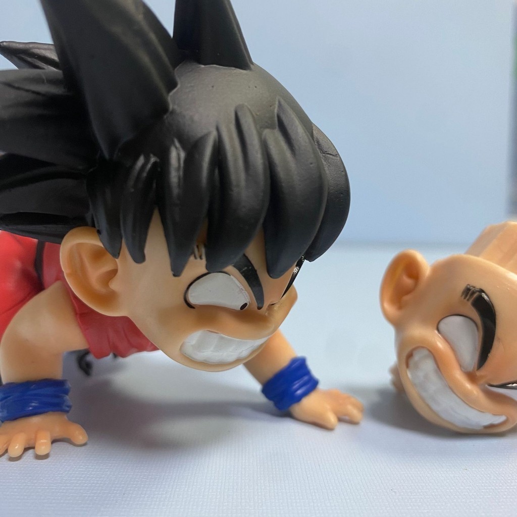 ฟิกเกอร์การ์ตูน Saiyan Goku Action Figure Reversible Face Childhood Goku Angry ของเล่นสําหรับเด็ก