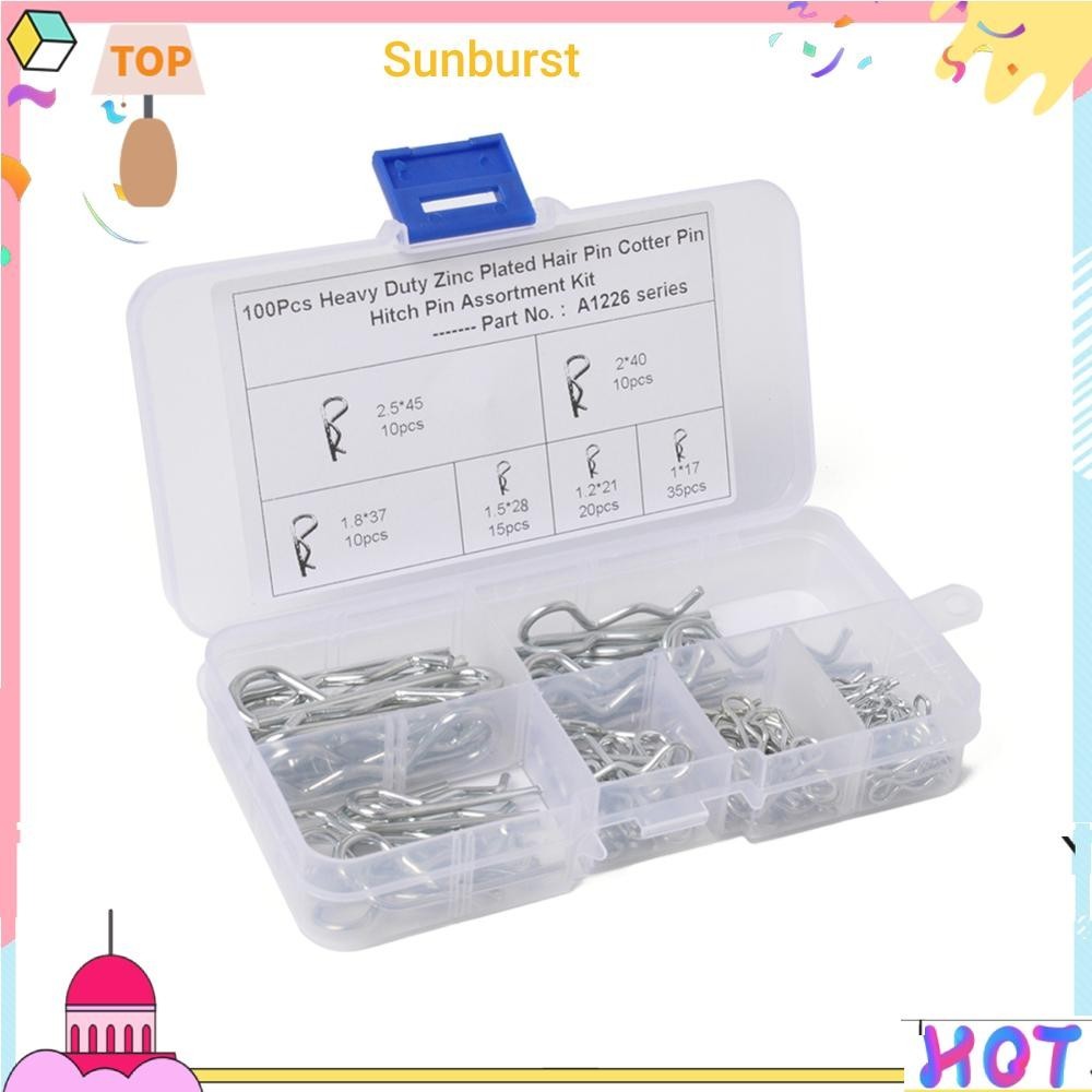 [Sunburst11.th] หมุดยึด เหล็กคาร์บอน รูปตัว R สําหรับรถยนต์ 100 ชิ้น