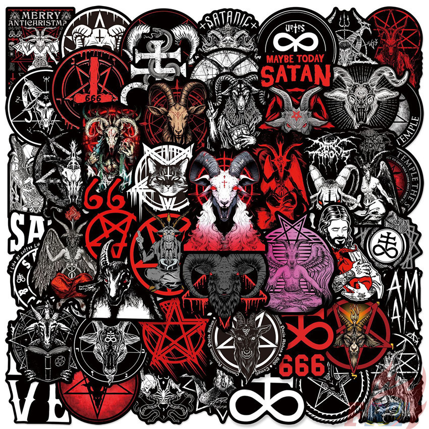 ❉ Satan Series 01 Classical Black Stickers ❉ 50Pcs/Set DIY Fashion Waterproof Doodle Decals Stickers