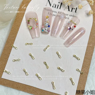โลหะผสม กุทัณฑ์ แต่งเล็บเครื่องประดับ 10 ชิ้น ร้อนขายทองเงินผูกโบว์ขนาดเล็กทุกการแข่งขันคริสต์มาสเล็บเพชรอุป