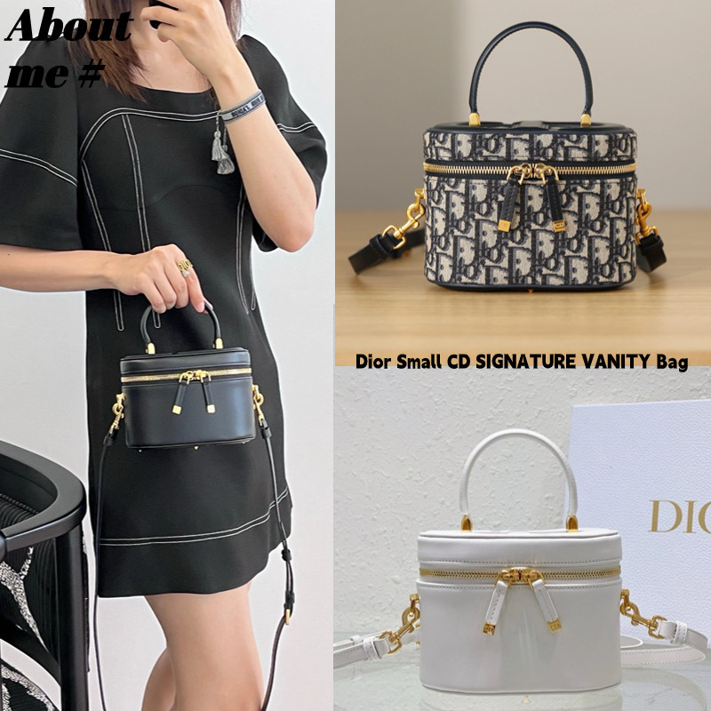 ดิออร์ Dior Small CD SIGNATURE VANITY Bag กระเป๋าเครื่องสำอางสุภาพสตรี