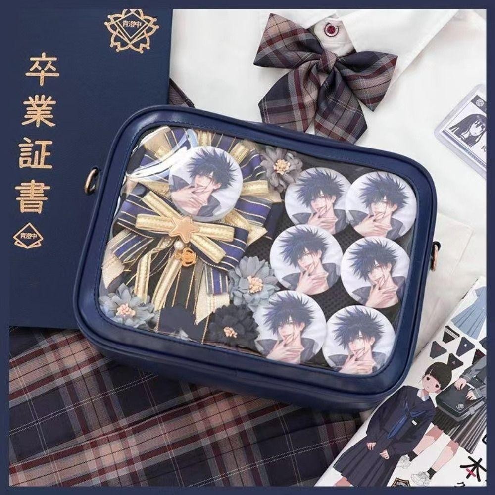 Adamesuo สีทึบ Itabag, กระเป๋าซิป PU กระเป๋าโปร่งใส, มัลติฟังก์ชั่ผ้าฝ้ายตุ๊กตากระเป๋ากระเป๋าสตางค์กระเป๋าสะพายกระเป๋าเดินทาง