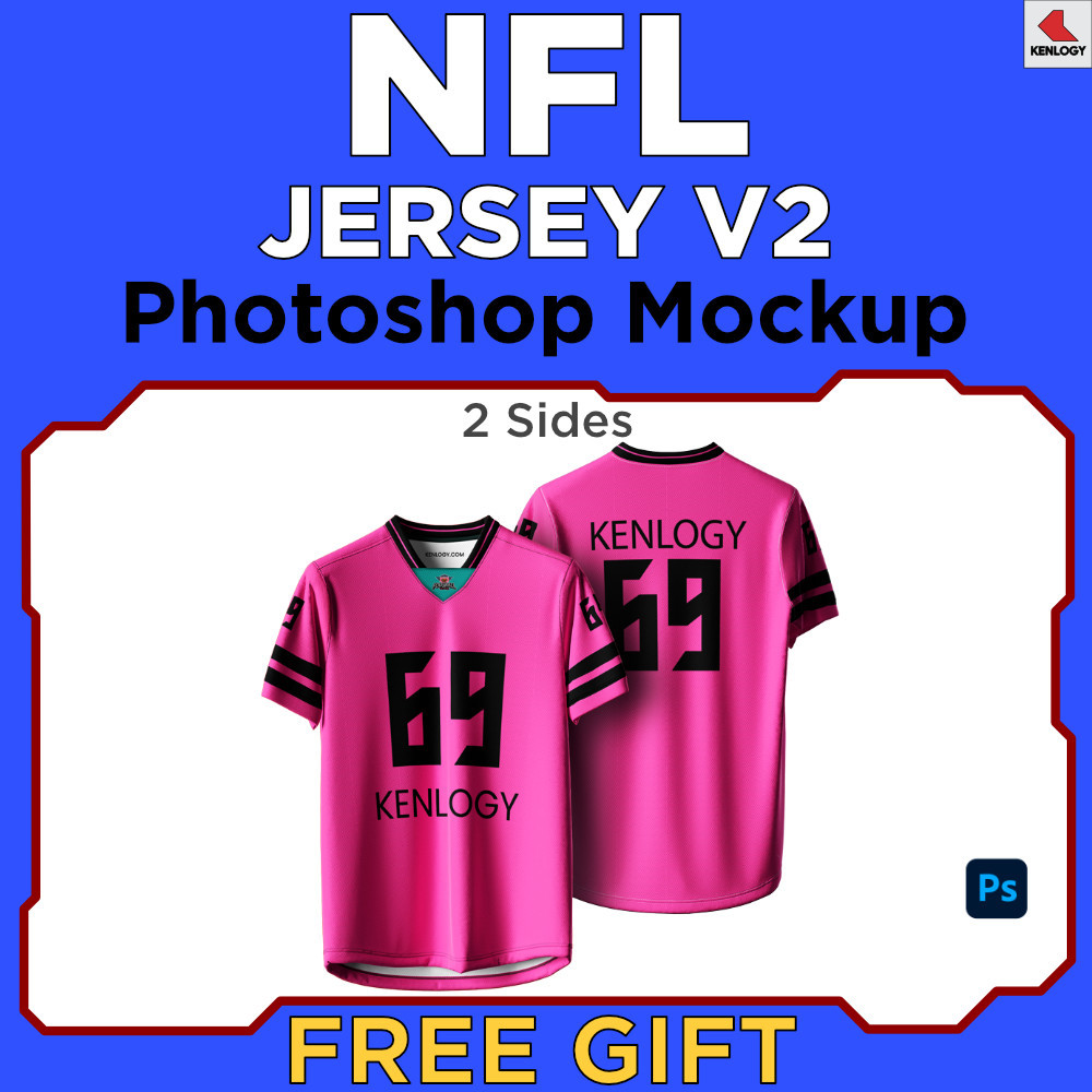 NFL Collar Jersey Mockup Version 2 - Photoshop Mockup - เสื้อระเหิด