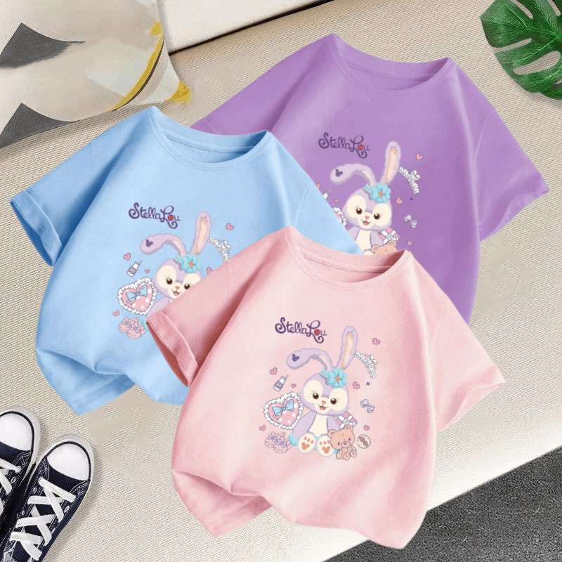 เสื้อยืดคอกลม แขนสั้น พิมพ์ลายการ์ตูน Star Dew น่ารัก สีพื้น เข้ากับทุกการแต่งกาย แฟชั่นฤดูร้อน สําหรับเด็กผู้หญิง อายุ 3-12 ปี