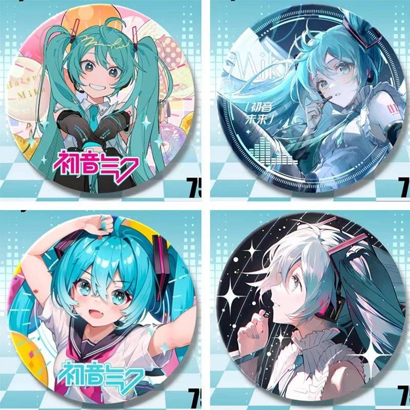 เครื่องประดับ เข็มกลัด ลายการ์ตูนอนิเมะ Hatsune Miku Pins เหมาะกับของขวัญวันเกิด สําหรับติดกระเป๋านักเรียน กระเป๋าถือ หมวก 2024