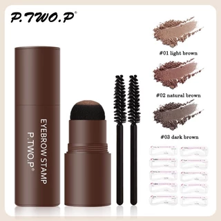 P.two.p Eyebrow Stencil Kit One Step Stamp Shaping Kit Waterproof Brow Stamp Long Lasting Eyebrow Stamp Hairline Shadow Powder Stick