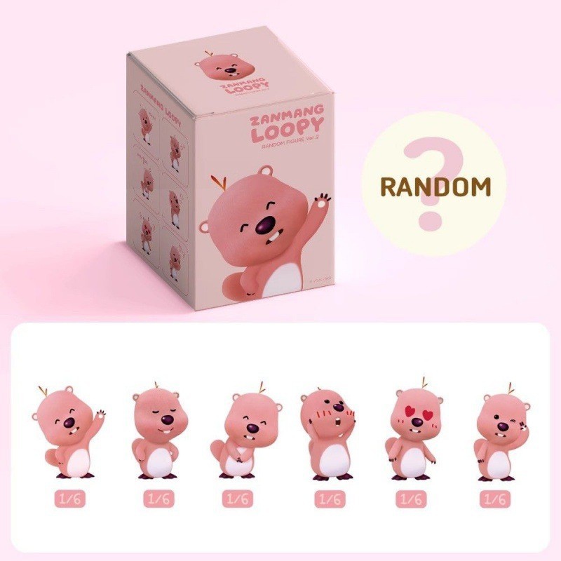 ตุ๊กตาฟิกเกอร์ zanmang loopy Ruby Mystery Box Peripheral Cute Little Beaver สไตล์เกาหลี เหมาะกับของขวัญ ของเล่นสําหรับเด็ก