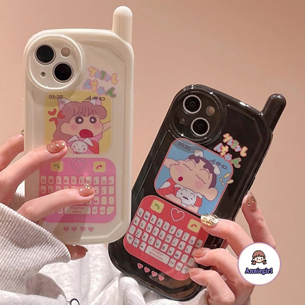 เคสโทรศัพท์มือถือ กันกระแทก ลายการ์ตูนชินจังจอมแก่น สําหรับ IPhone 11 15 14 Pro Max 12pro 13 Promax XS XR 7 8plus