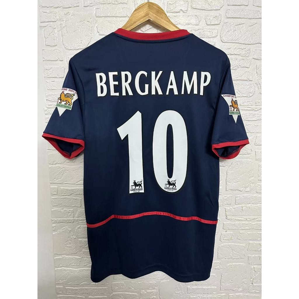 เสื้อกีฬาแขนสั้น ลายทีมชาติฟุตบอล Arsenal BERGKAMP HENRY 02-03 ชุดเยือน คุณภาพสูง สไตล์เรโทร