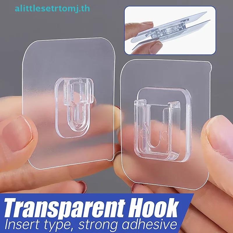 Alittlese 1-10 คู่สองด้านกาวผนังตะขอโปร่งใสดูดถ้วย Sucker Hooks ห้องนอนห้องครัว Multi-purpose Organizer ผู้ถือ TH