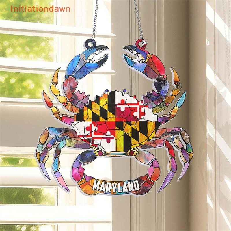 [เริ่มต้นรุ่งอรุณ] Maryland Crab Charms Maryland Flag อะคริลิคแขวนป้าย MD Crab Wall Art Decor ความแป