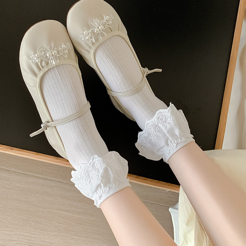Spring Summer New Products miu Series Lace Trim Short Tube Cotton Socks Lolita Sweet Girl Socks