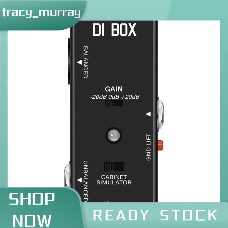 tracy_murray Di BOX LEF-331 Micro-DI พร้อม Cab Sim และ Gain กีตาร์ Effect Pedal True Bypass