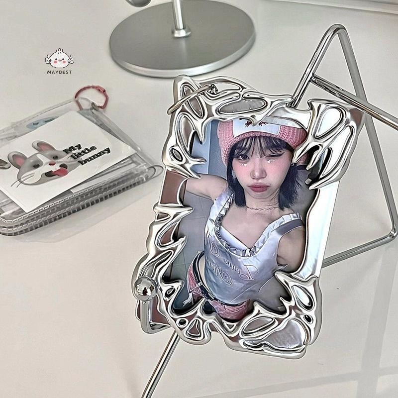 {maybest} Original Design Electroplate Plasitic Frame Kpop Idol Photocard Holder Creative 3 นิ้ว Photo Card Holder Photo Sleeve {TH}