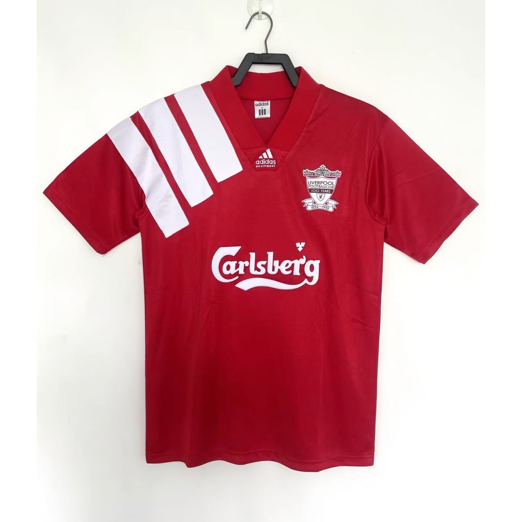 1992-93 Liverpool home field เสื้อฟุตบอลแขนคุณภาพสูงรุ่นไทยชุดฝึกซ้อม Retro เสื้อฟุตบอลสีดํา S-XXL