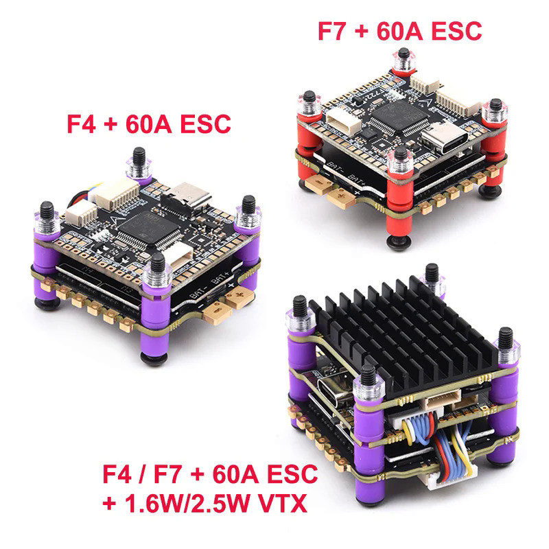 KS F405 F4/F7 F722ควบคุมการบิน3-6S & BLheli_S 60A 4in1 ESC 1.6W / 2.5W FPV vtx กองสำหรับสำหรับแข่ง F