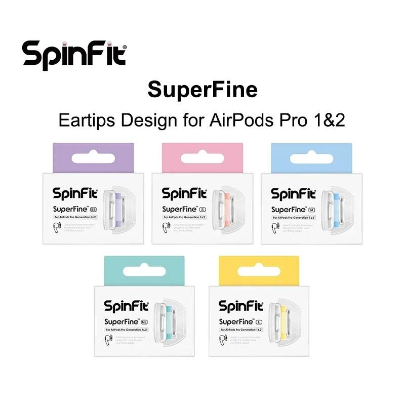 Spinfit SuperFine Patented Eartips เคล็ดลับเอียร์บัดแบบสบาย ๆ พร้อมการออกแบบอะแดปเตอร์สําหรับ AirPods Pro Generation 1 & 2 (1 คู่)